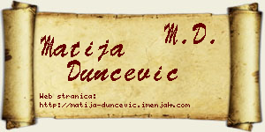 Matija Dunčević vizit kartica